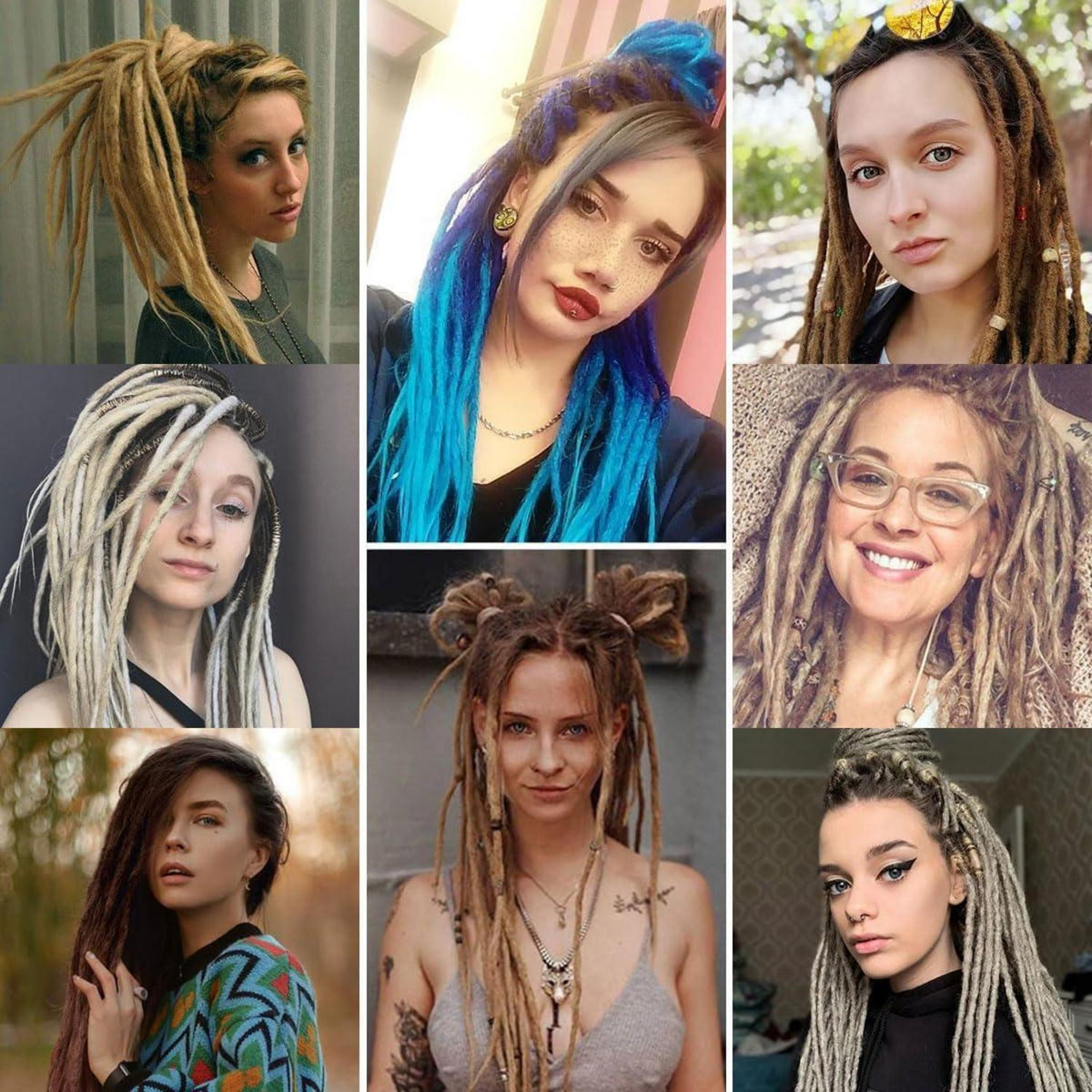 24 Zoll Braune Ombre Dreadlocks Extensions - 20 Stränge Handgemacht