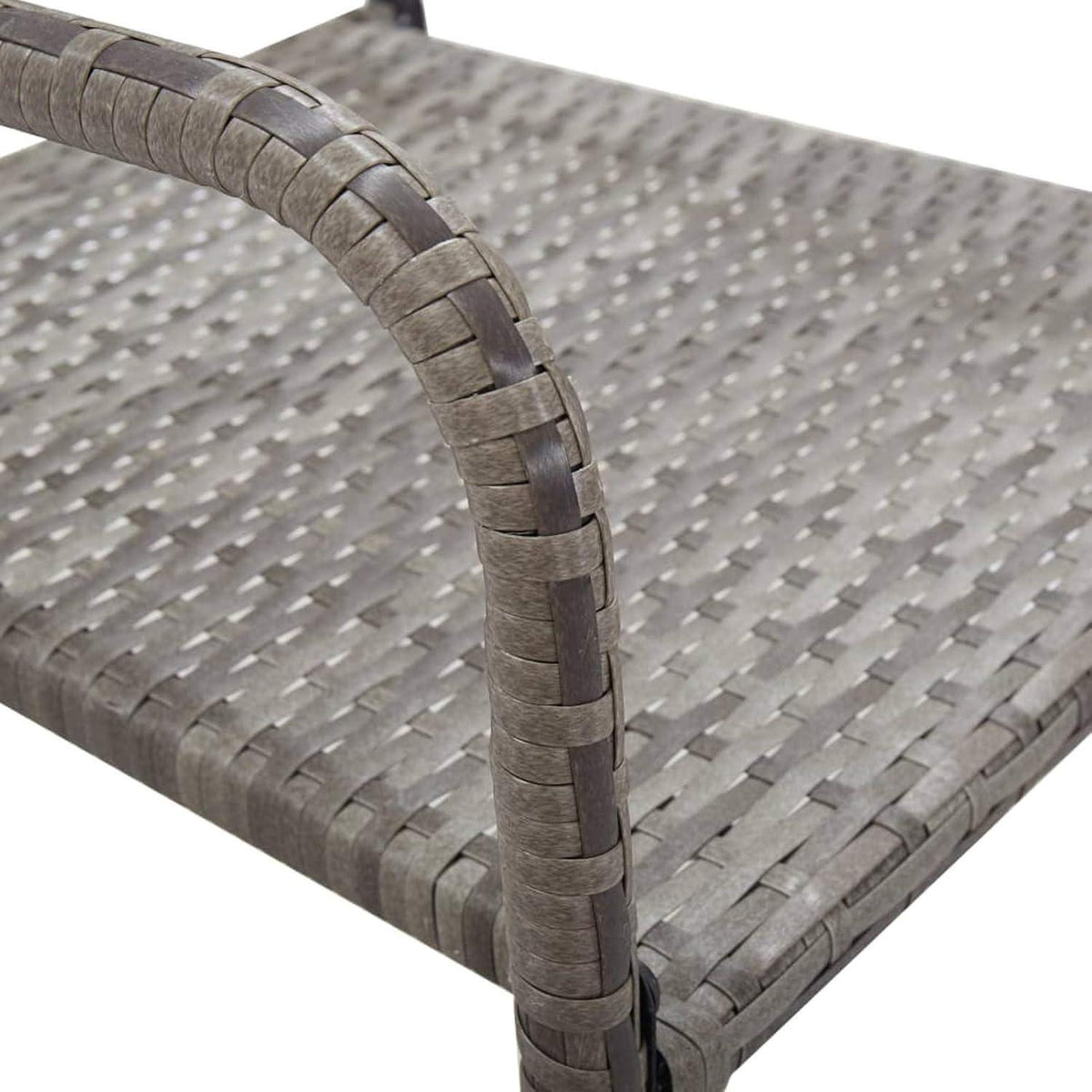 Garten Essgruppe 6 Personen, Tisch mit Stuhl, Poly Rattan Grau