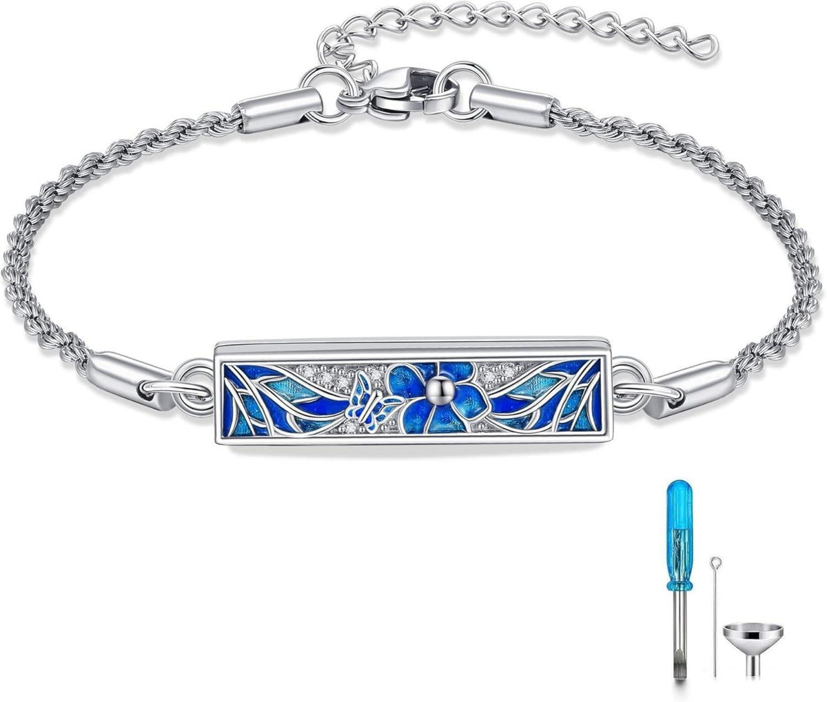 925 Sterling Silber Gedenk Schmetterling Urne Armband Frauen