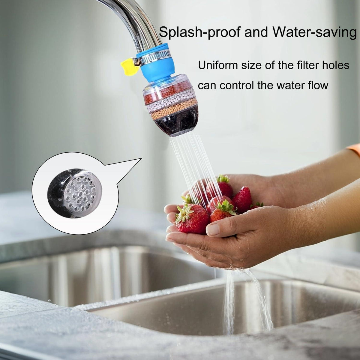 3x Wasserfilter für Wasserhahn – 6 Schichten Reinigung