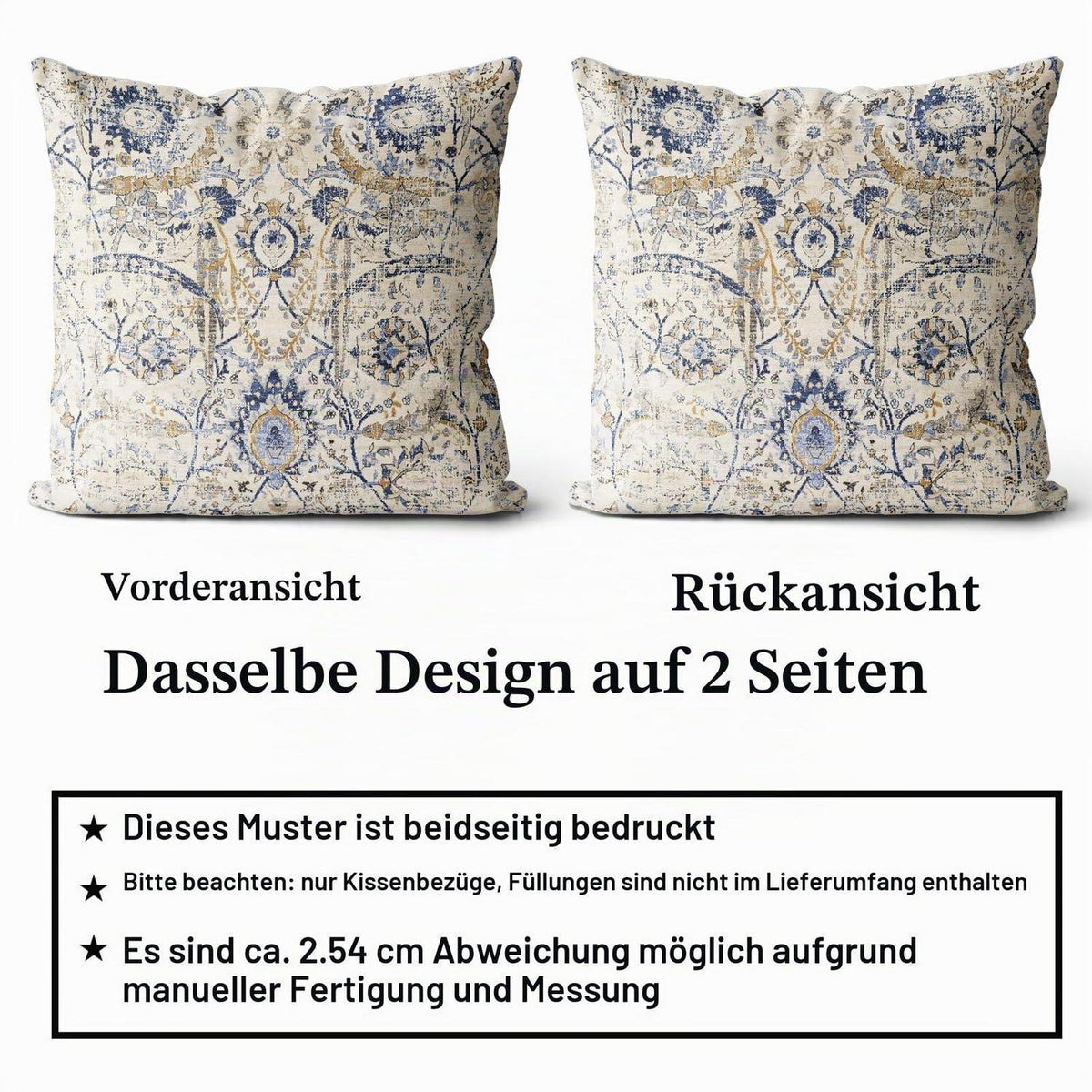 Boho Kissenbezug 40x40 cm - Set 2 | Vintage Blumen Samt