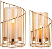 Windlicht Glas Kerzenständer Gold Hochzeit Outdoor Garten