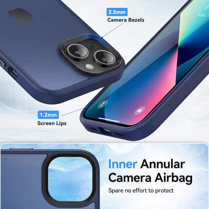 Schutzhülle iPhone 13 14 [Matt] Anti-Fingerabdruck Blau