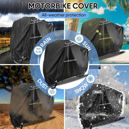 Motorrad Abdeckplane Wasserdicht 300D Outdoor XXL Noir 295x110x140cm