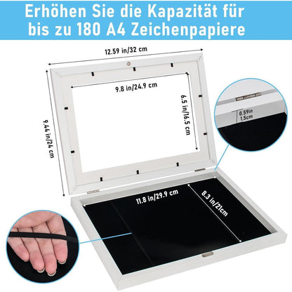A4 Kinderzeichnungen Bilderrahmen weiß, aufklappbar