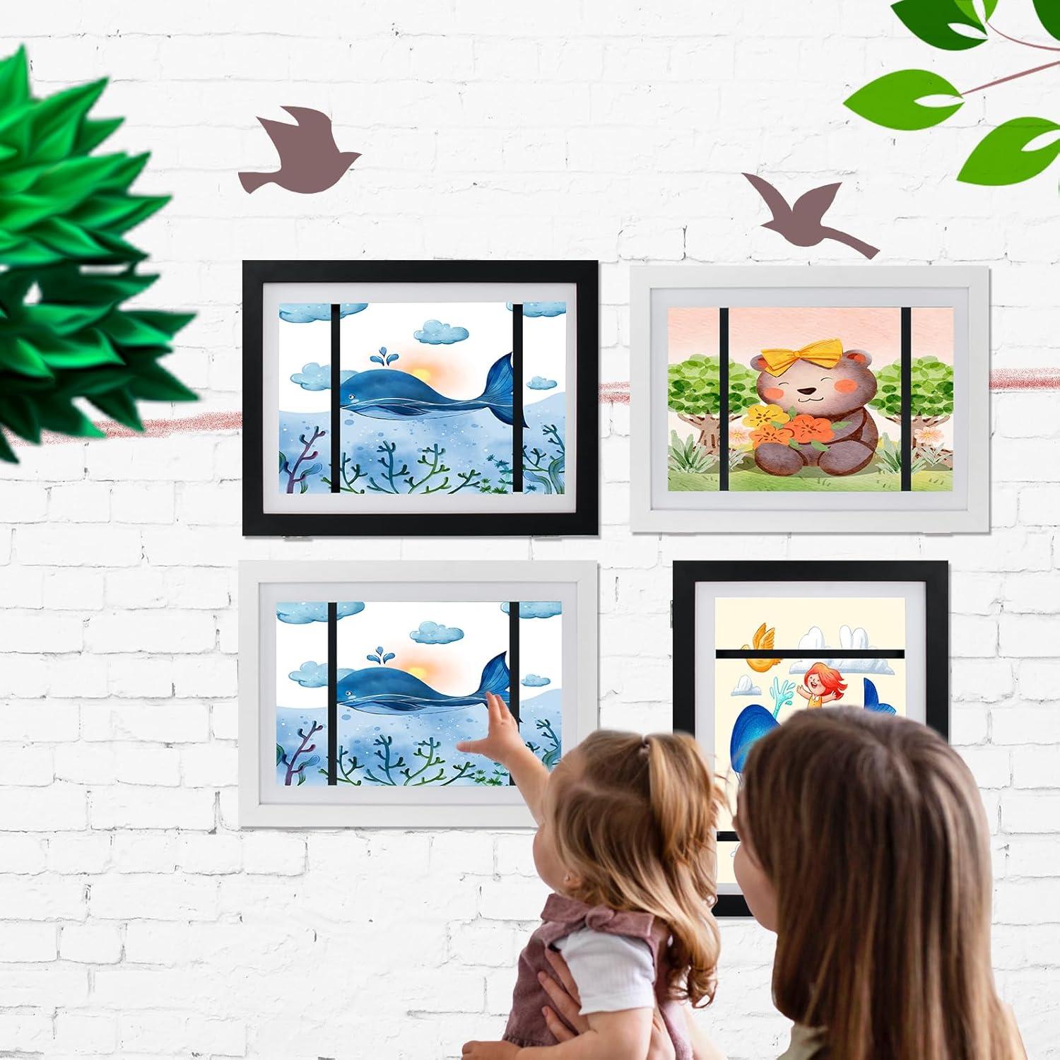 A4 Bilderrahmen Kinderzeichnungen Wechselrahmen weiß 1pc