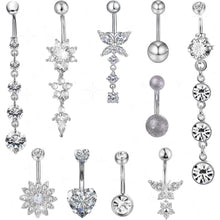 10er Set Bauchnabelpiercing Schwangerschaft mit Anhängern
