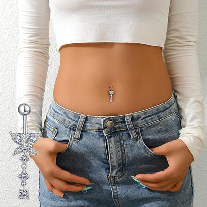 10er Set Bauchnabelpiercing Schwangerschaft mit Anhängern