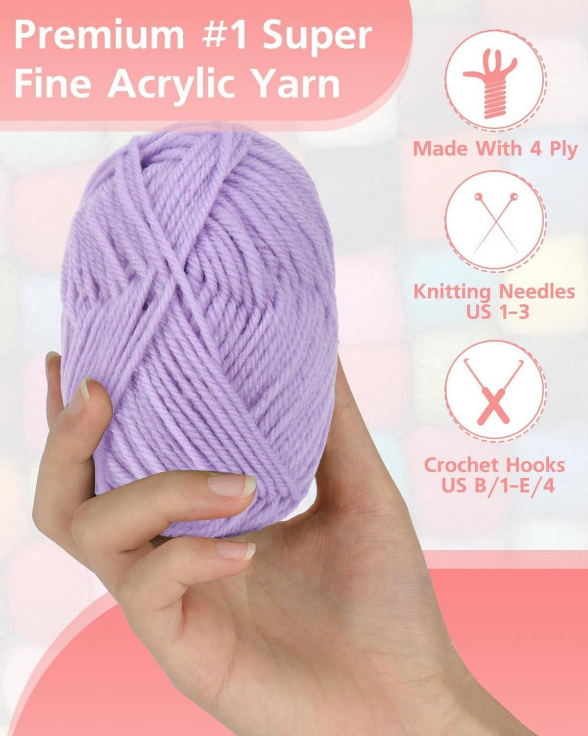 12er Set Acrylwolle Häkelgarn für Anfänger - Bunt Amigurumi
