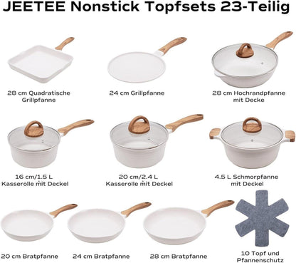 JEETEE Wesentlich Topfset Pfannenset 23-teilig Antihaft