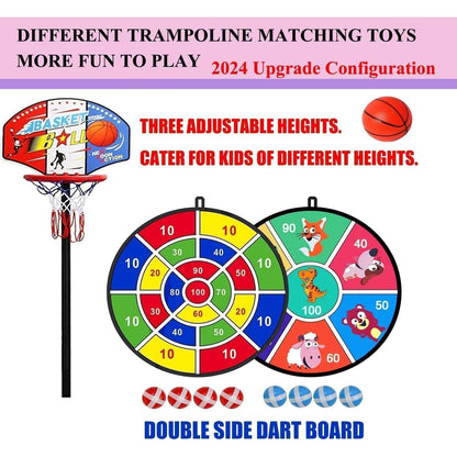 Kinder Trampolin 150cm mit Basketball & Sicherheitsnetz