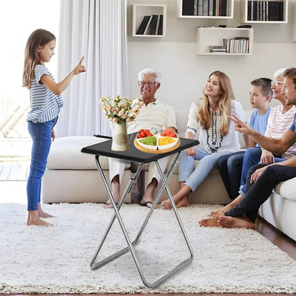 Klappbarer Beistelltisch für Balkon & Garten, 2er-Set Schwarz