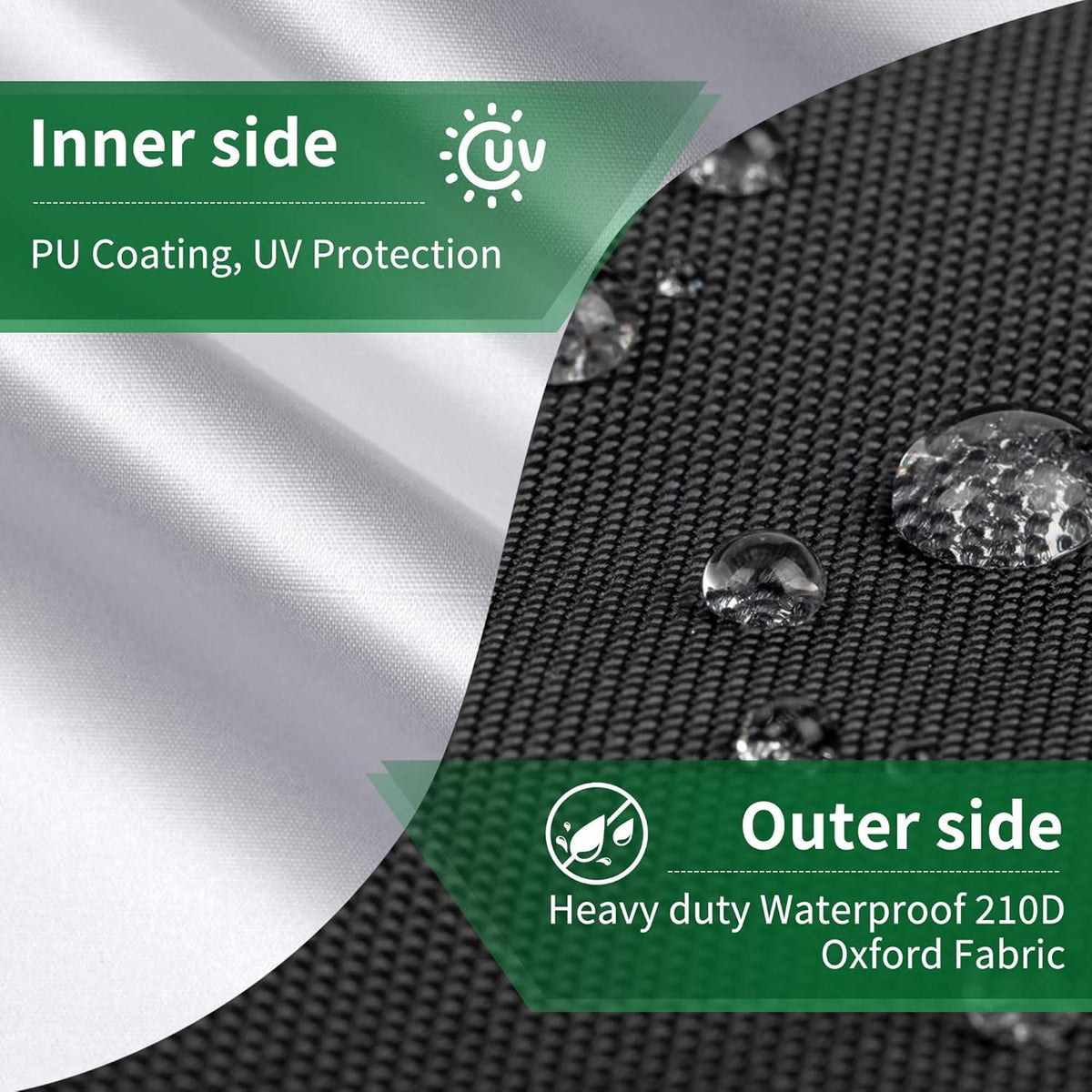 Neuradical Sonnenschirm Abdeckung 265x30x70-45 Heavy Duty, wasserdicht & winddicht, 210D Oxford Polyester, UV-Schutz