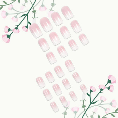 Künstliche Nägel Ombré Pink Quadratisch Glänzend 24 Stück