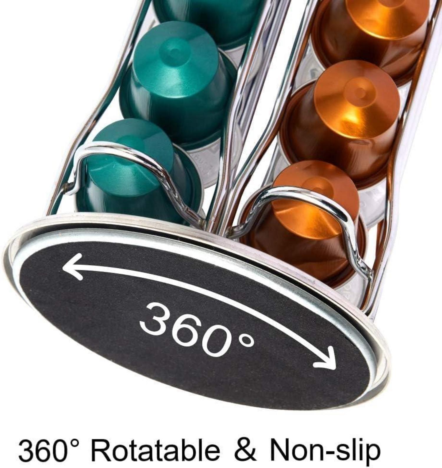 Kaffeekapselhalter Ständer Silber 40 Kapselhalter Platzsparend Drehbar