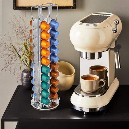 Kaffeekapselhalter Ständer Silber 40 Kapselhalter Platzsparend Drehbar