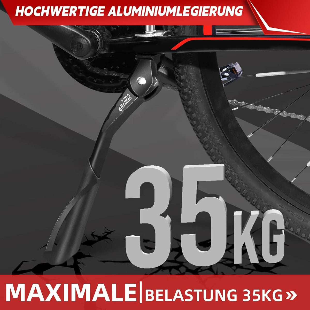 FORTRY Fahrradständer Universal 24-29 Zoll Höhenverstellbar bis 35 kg Traglast