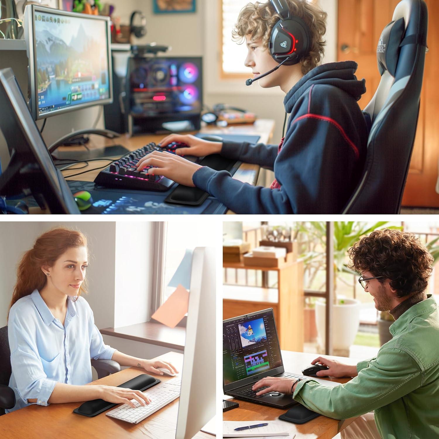 Ergonomische Handballenauflage Tastatur 43x8,5cm Memory-Schaum Büro Gaming