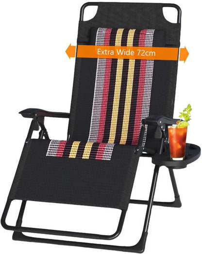 Klappbare Gartenliege Extra Breit mit Kopfstütze