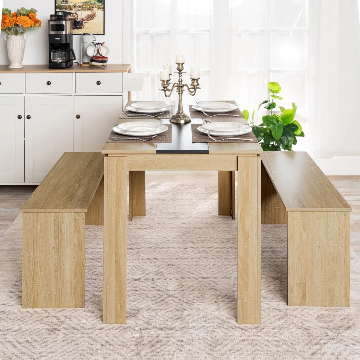 Esstisch Eiche Schwarz 140x70cm – Küchentisch für 6 Personen