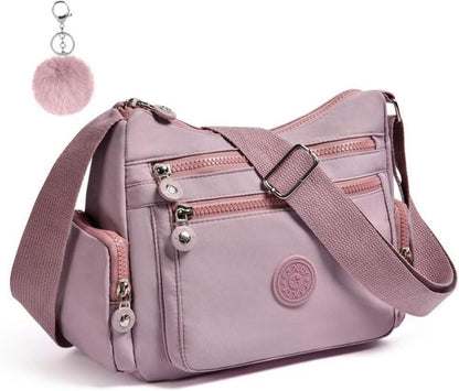 Aucuu Nylon Umhängetasche Damen Multi Pocket Schultertasche