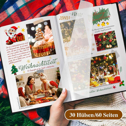 Leinen Fotoalbum zum Selbstgestalten mit Fensterdesign, Grau
