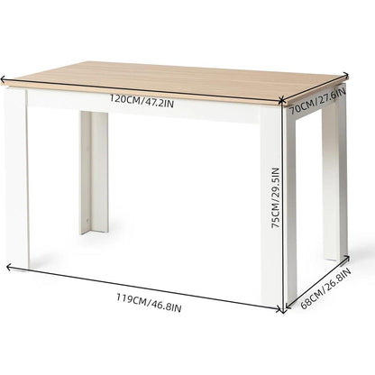 Esstisch Eiche-Weiß 120x70cm – Esszimmertisch für 4 Personen