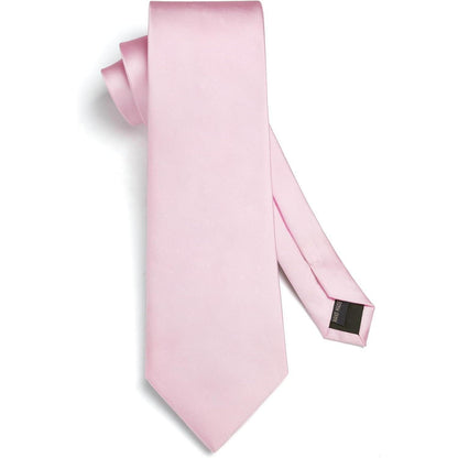 Herren Krawatten-Set mit Einstecktuch, Baby Pink