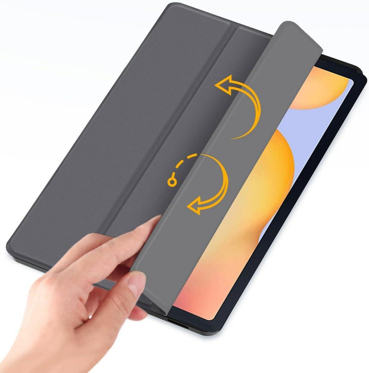 EasyAcc Samsung Galaxy Tab S6 Lite Hülle 10.4 Zoll + Schutzfolie Dunkelgrau