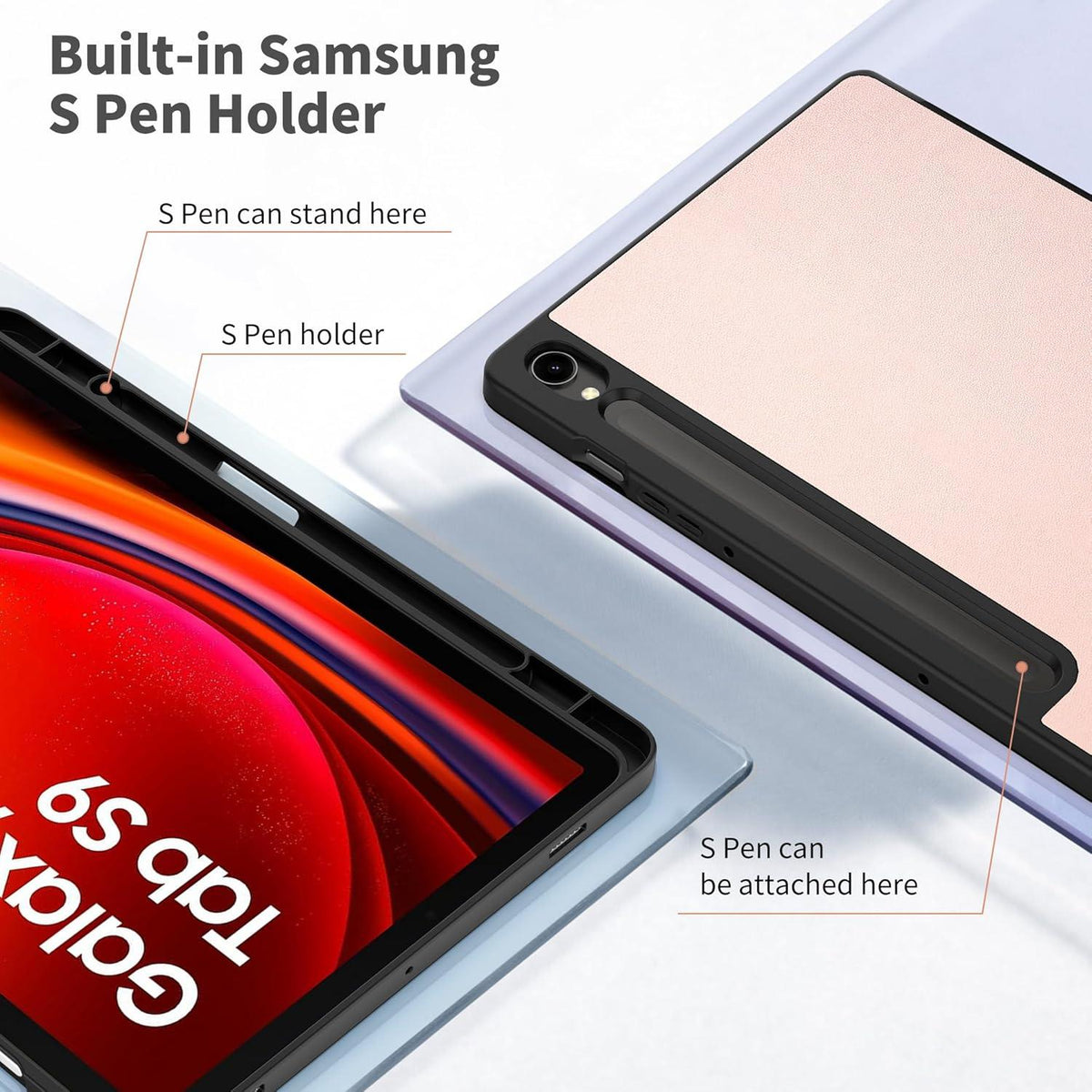 Hülle für Samsung Galaxy Tab S9 FE 10.9 Zoll/ S9 2023 11 Zoll, Slim PU