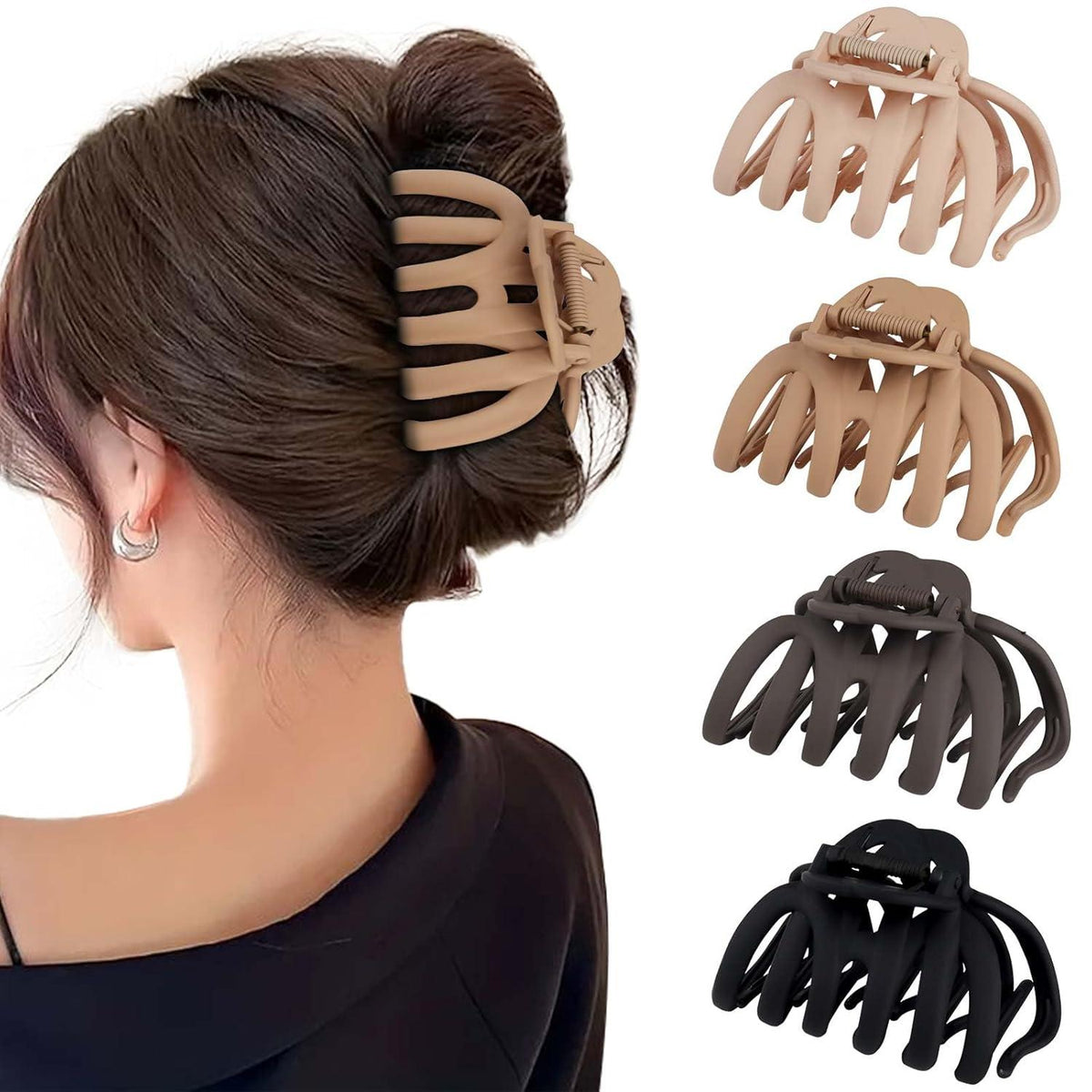 4er Set Haarklammern Groß Oktopus Damen Haarspangen 9,5CM