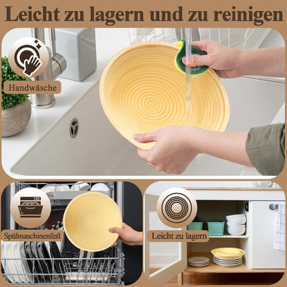 Gärkorb Set Brotbacken Silikon Banneton Starter Bäckermesser trägt