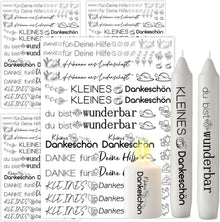 Kerzentattoos Dank 19x14cm 4 Stück Wasserschiebefolie Initialen A5