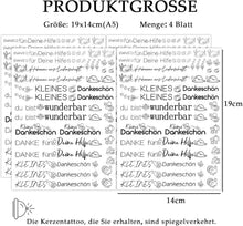 DIY Kerzenfolien Set Dank 19x14cm Wasserschiebefolie