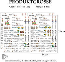 Kerzentattoo Vatertag Geschenk für Papa, DIY Kerzensticker