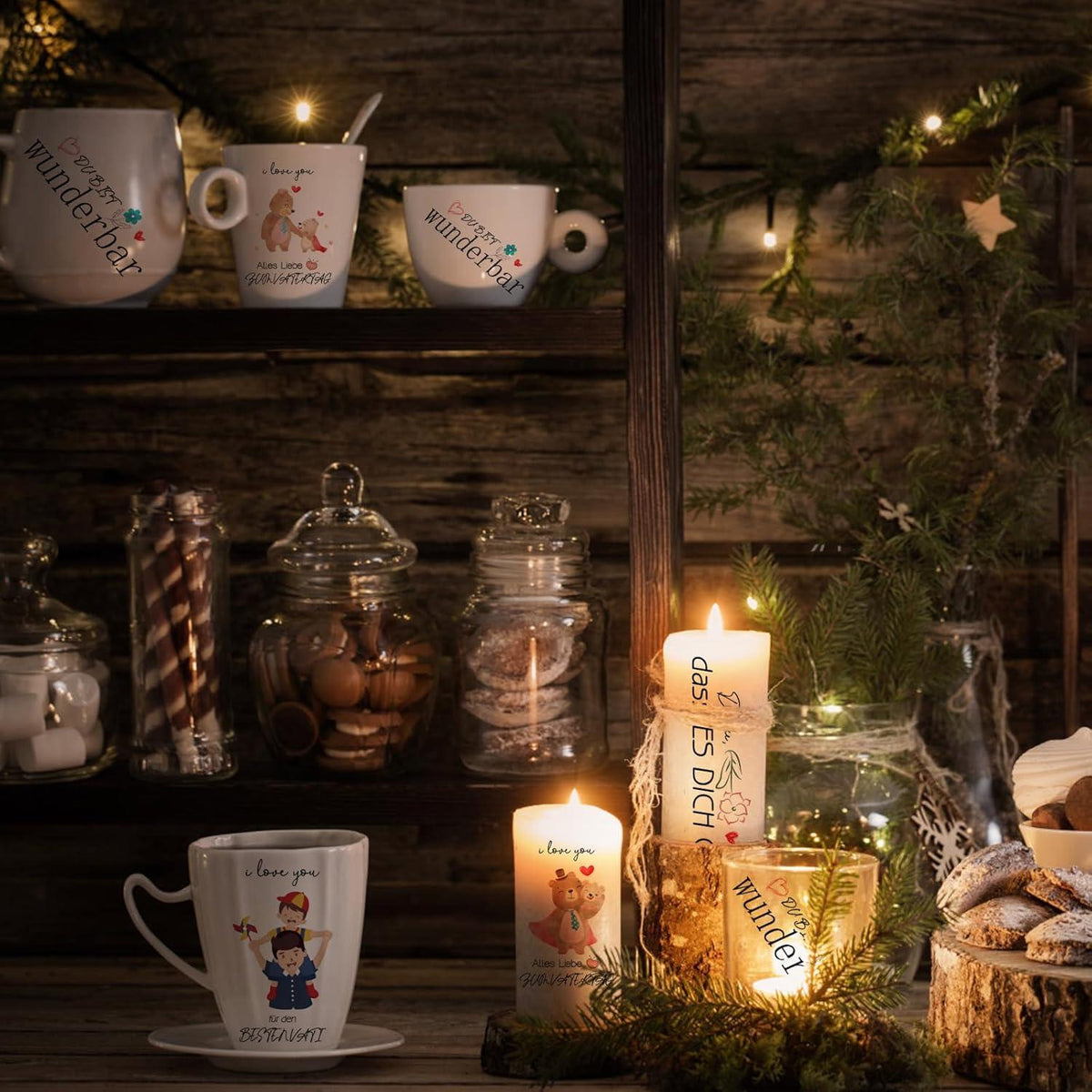 Vatertag Kerzentattoos A5 Bogen 4 Stück DIY Geschenk für Vater