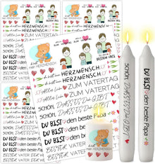 Kerzentattoos Vatertag Bester Papa DIY Stickerbogen A5