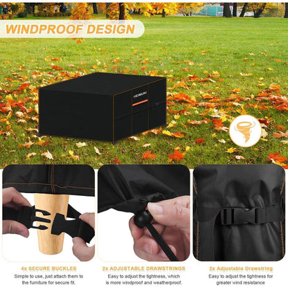 Wasserdichte Abdeckung für Gartentisch 140x140x90cm – Winterfest & UV-Beständig