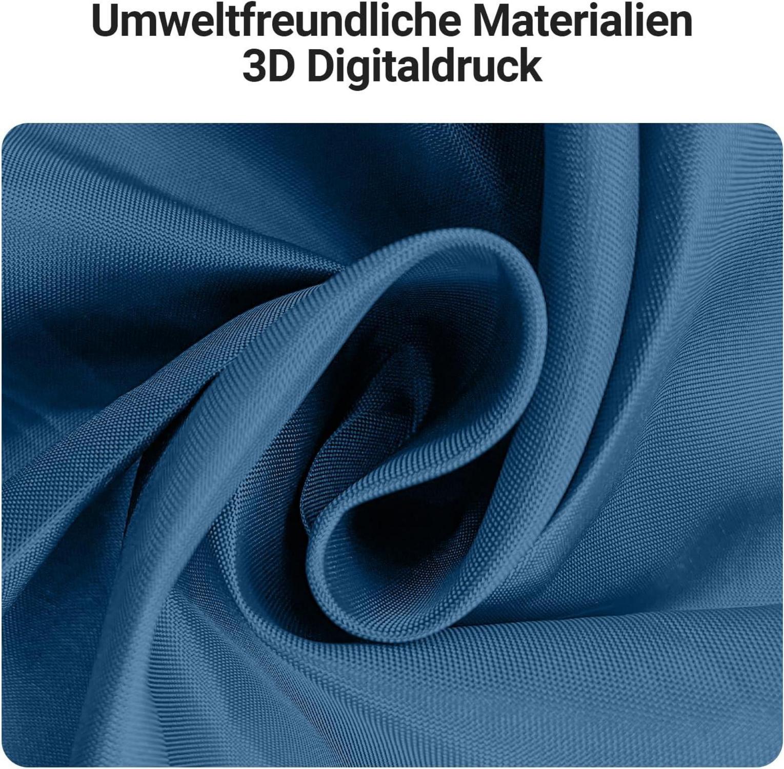 Duschvorhang Dunkelblau 260x200cm Wasserabweisend & Antischimmel mit beschwertem Saum