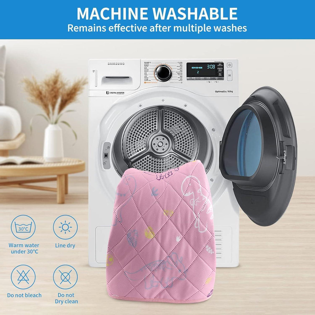 Waschbare Welpenunterlage – 2er Set, 80x90cm, Rosa