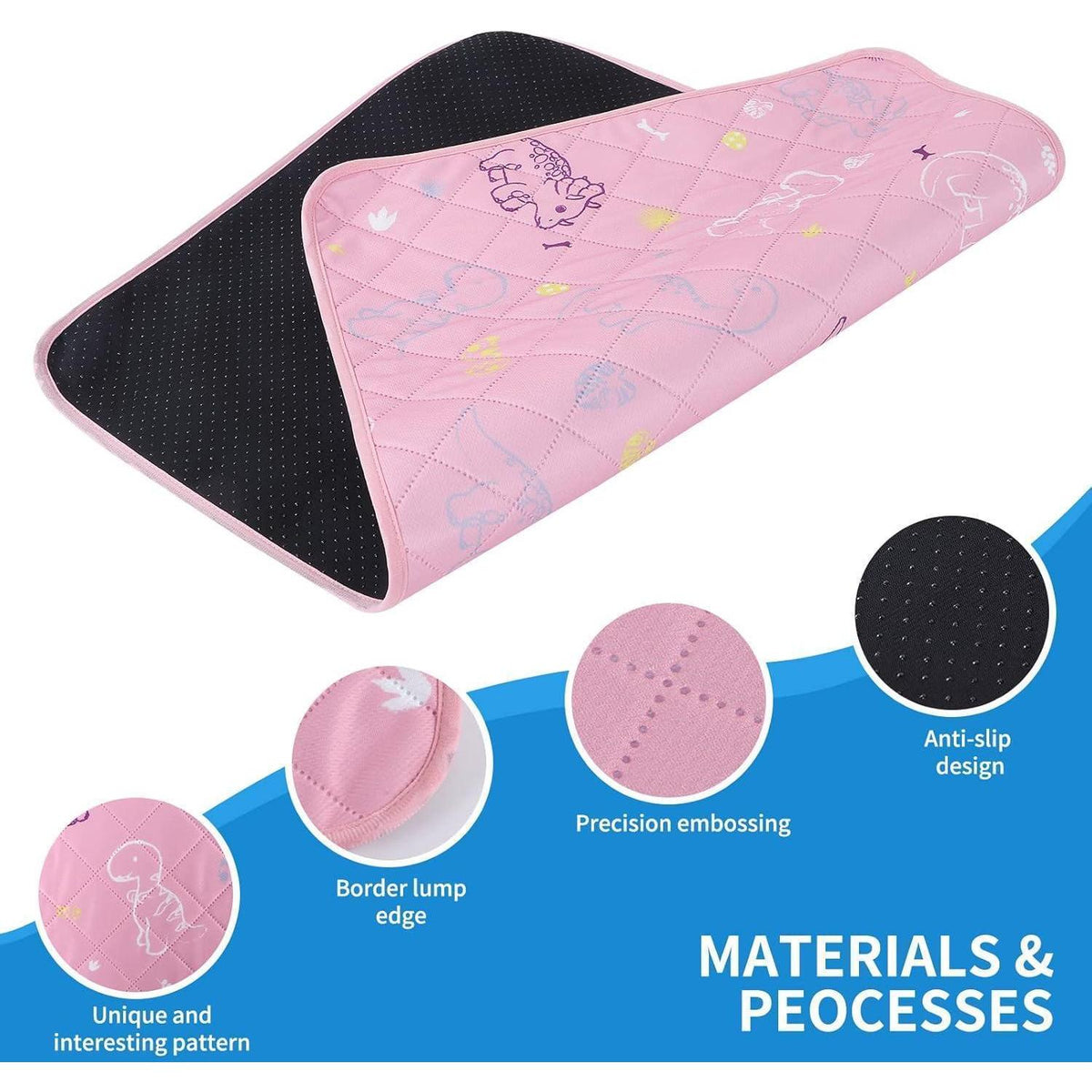 Waschbare Welpenunterlage – 2er Set, 80x90cm, Rosa