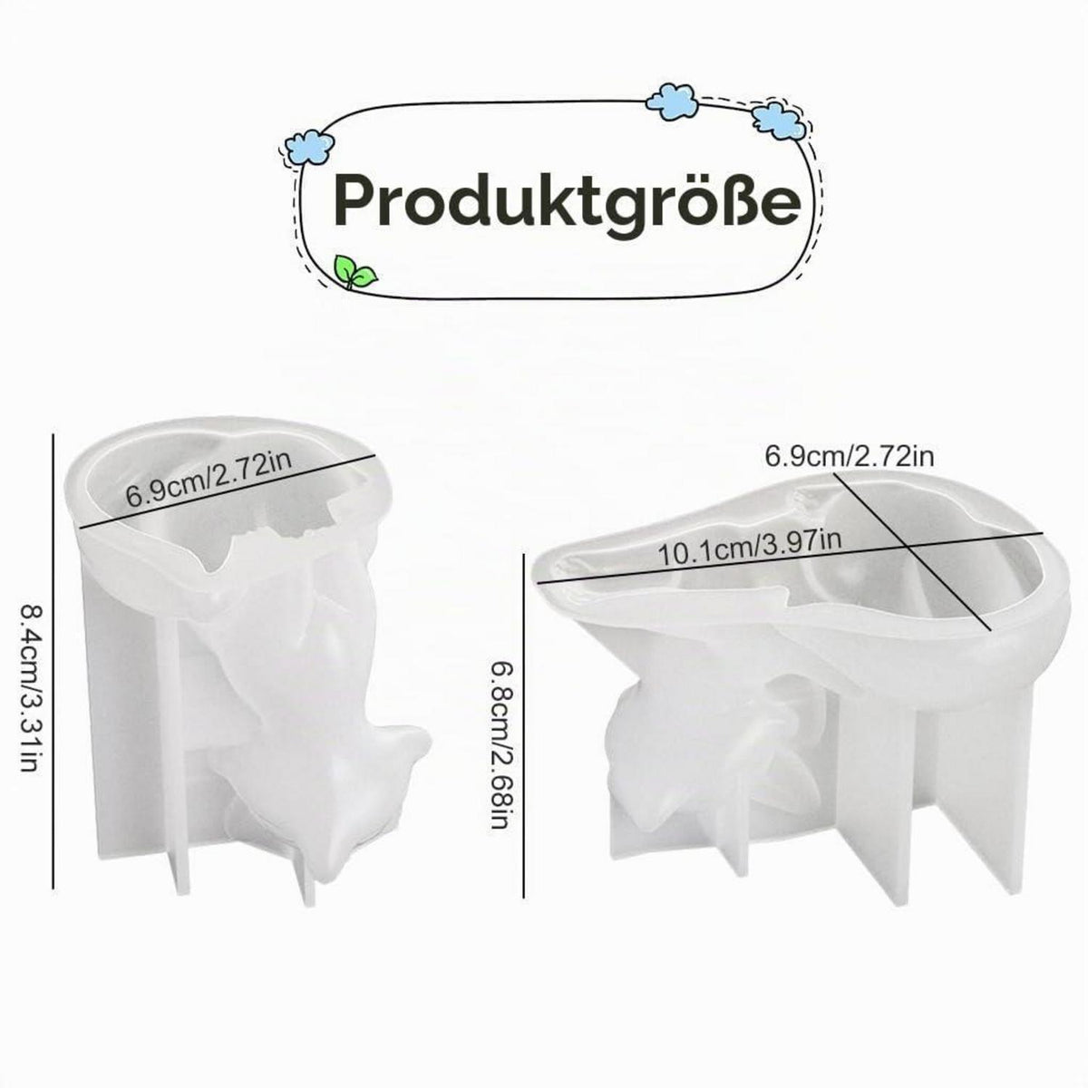 2x Fuchs Silikonform für Epoxidharz, Kerzen & Seife