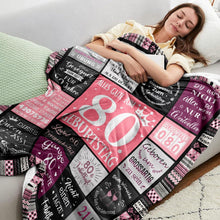 Flanell-Decke 150x130cm Geschenk zum 80. Geburtstag