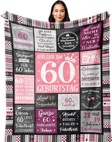 Deko Flanelldecke Geburtstag Frau Geschenk 150x130CM