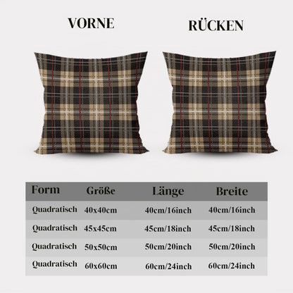 Schottenkaro Kissenbezüge 2er-Set Schoko Braun 50x50cm