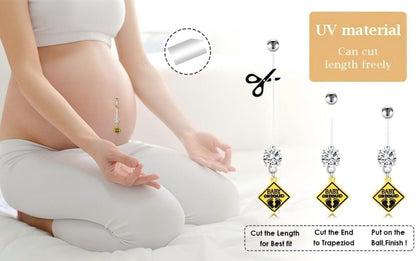 Schwangerschaft Bauchnabelpiercing Flexibel Lang UV 5er Set