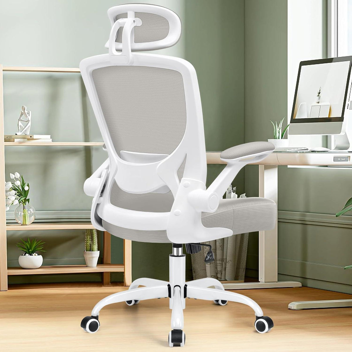 Ergonomischer Bürostuhl mit Verstellbarer Kopfstütze und