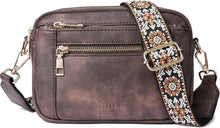 Damen Crossbody Umhängetasche PU Leder Schultertasche Schwarz