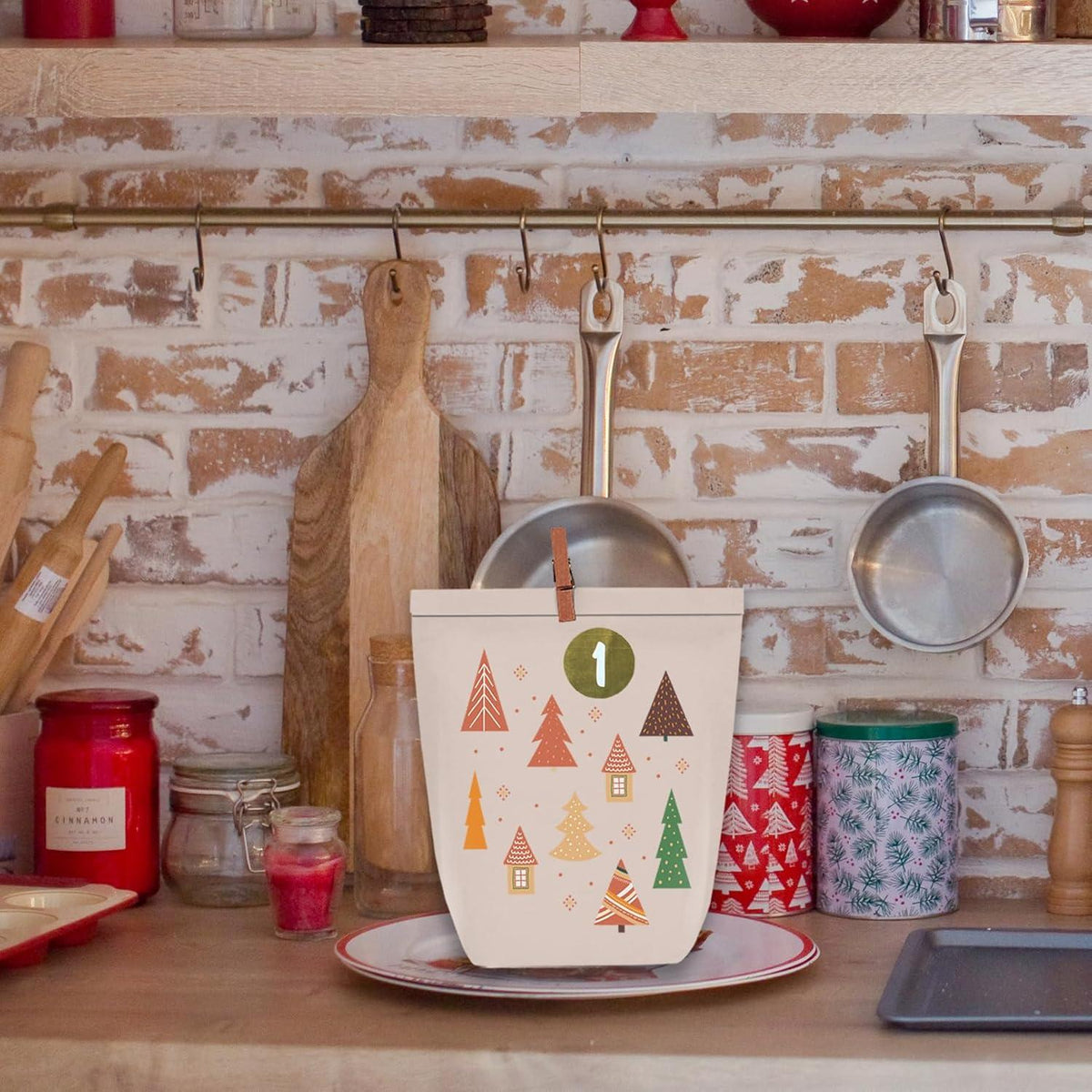 Adventskalender Weihnachtstüten Selbstbefüllbar Kraftpapier mit