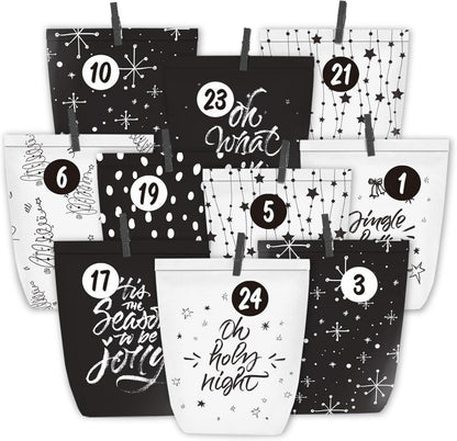 Adventskalender Kraftpapier Weihnachtstüten DIY Set